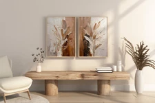 Nature no - Set of 2 Horizontal Printable Natural Wall Art - Digital Download