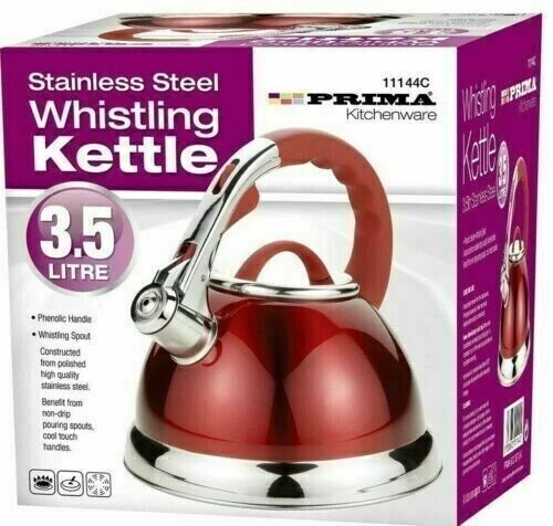 3.5L Stainless Steel Whistling Kettle Gas Electric Ceramic Hob Stove Camping New - Image 2 of 4