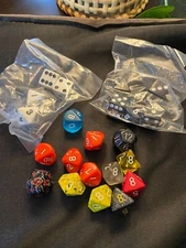 Vintage Dungeons & Dragons Dice Lot of 23. White Wolf, Koplow, Chessex