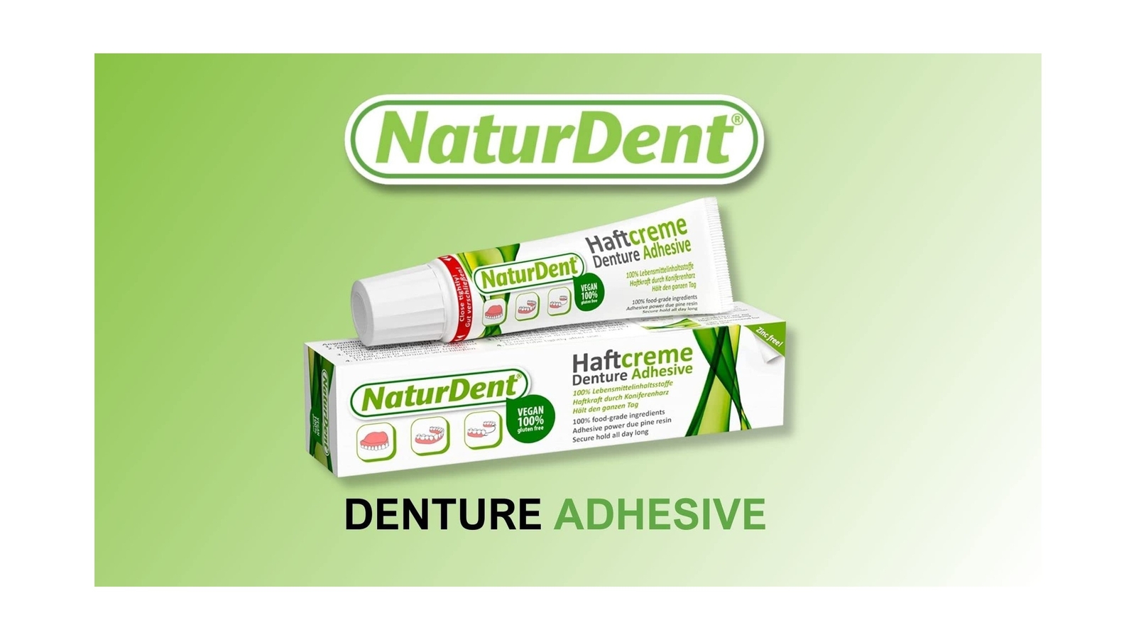 Natural Strong Denture Adhesive NaturDent holds Dentures Longer and