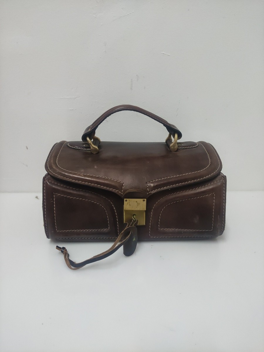 BORSA DA MEDICO IN VERA PELLE valigetta cuoio vintage con chiave