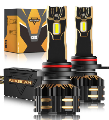 AUXBEAM Canbus 9012 LED Headlight Bulbs High Low Beam Super Bright White 25000LM