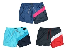 INC International Concepts Quick Dry Splice Colorblock Men's Swim Trunks NWT