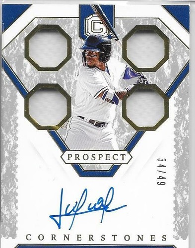 2019 Panini Cornerstone Prospect Quad Matte. AUTO #PCJM JULIO PABLO MARTINEZ 34/49 - Bild 2 von 3