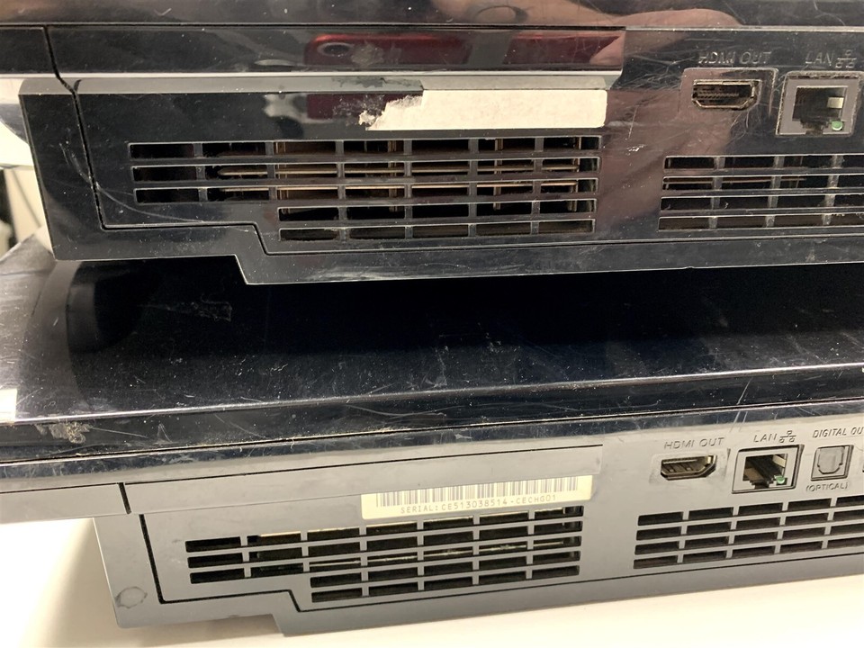 Lot of 4 Damaged/Broken H01 K01 G01 Sony PlayStation 3 Fat PS3 Consoles