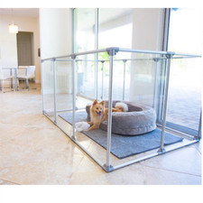 Laufgitter Laufstall XXL Freigehege Kleintierk&auml;fig Acrylglas f&uuml;r Hund Kaninchen