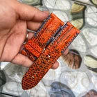 24mm/22mm Genuine Lizard leather watch strap band, leather watch strap Orange