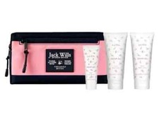 Jack Wills Floral Bath & Body Gift Set Travel Wash Bag Body Wash Scrub Lotion