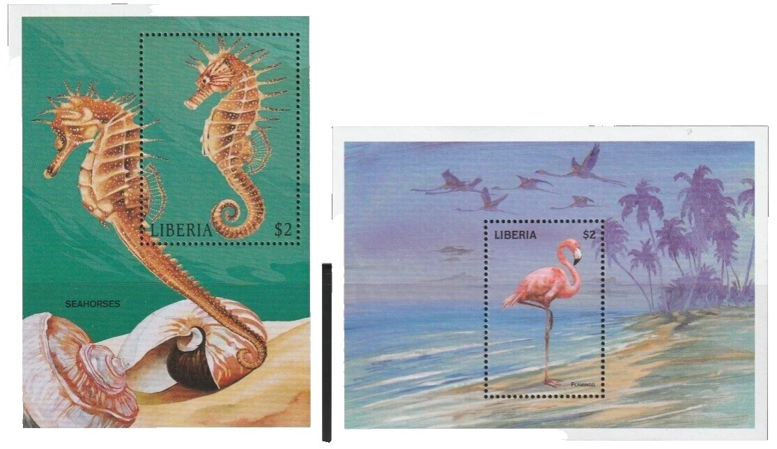 En excelente estado nunca abisagrado/estampillada sin montar o nunca montada Aves sellos de Liberia