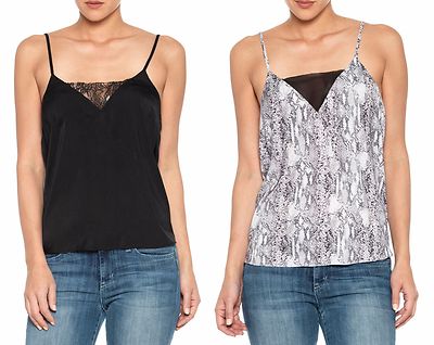 Joe's Jeans Silk Cami Tank Top Black/Python Bella Hadid XS/S/M/L $128 Nwt