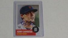 2023 KERRY CARPENTER RC PERSONALLY AUTOGRAPHED TOPPS LIVING SET CARD * TIGERS
