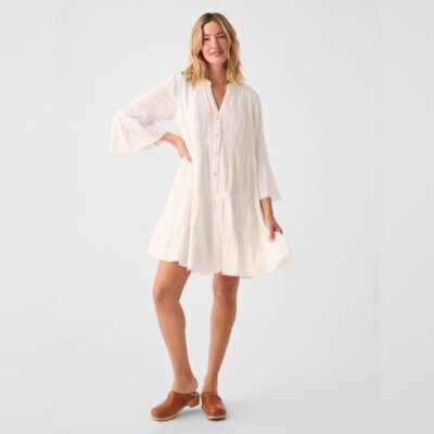white christmas dresses Dune Cotton Gauze Oceana Dress - Tranquil Tides Print main image 0
