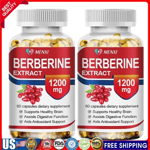 Berberine Cinnamon Extract 1200mg Blood Sugar Support Supplement 120 Capsules - Picture 1 of 12