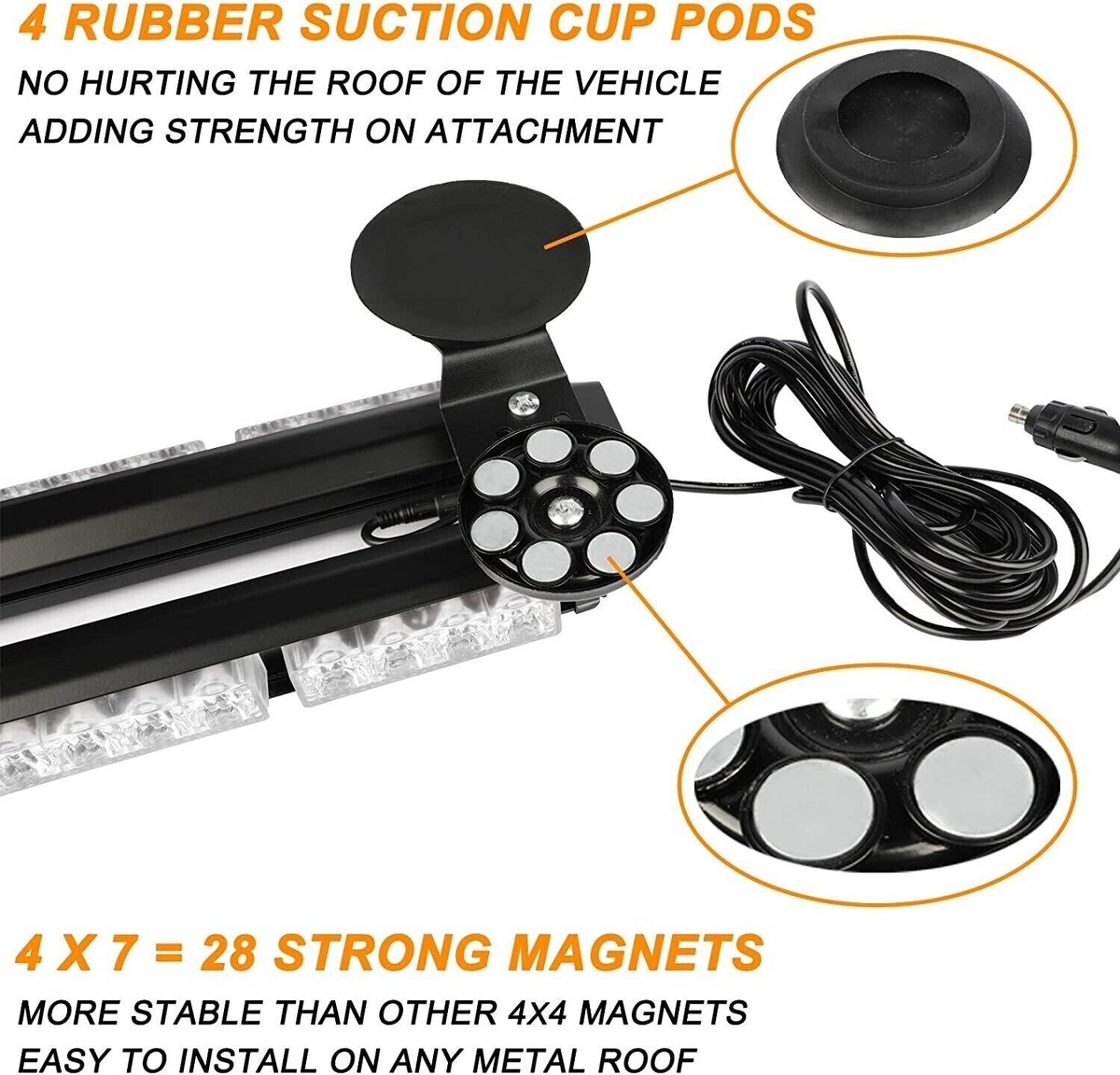 Barra Luminosa Stroboscopica Lampeggiante A 54 LED Lampada Di - Foto 6