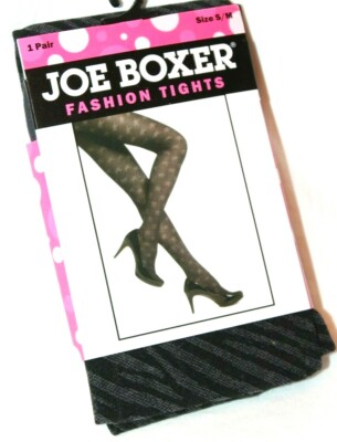 Joe Boxer Ladies' Fashion Black Striped Tights S/M