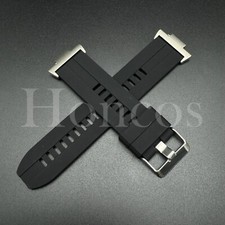 Black Silicone Rubber Watch Strap Band Fits for Tissot PRX Quick release Adapter