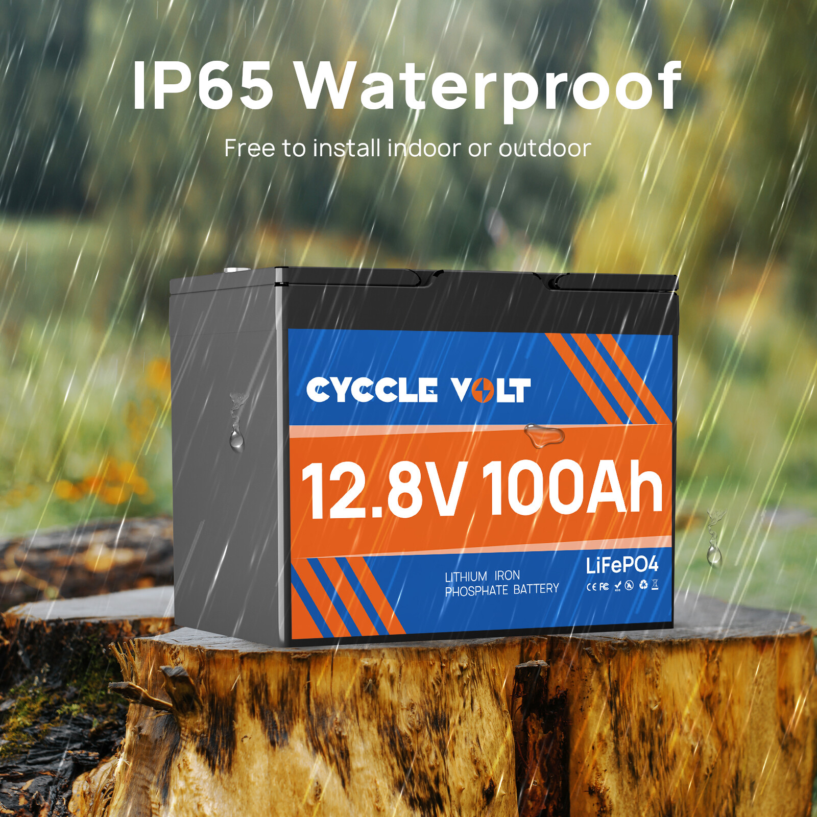 CYCCLEVOLT 12V 100Ah LiFePO4 Battery 6000+Cycle for Solar RV Marine Power Backup