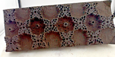 Vintage Leaves Bunch Hand-Carved Wood Printing Block Textile Fabric India Stamp