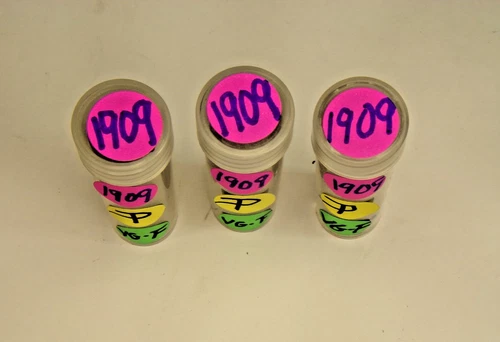 1909(P) LINCOLN WHEAT CENT PENNY ROLLS, 50 coins, " VG-FINE" condition #3