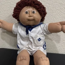 Vtg Cabbage Patch Doll 1986 Dimples, Short Brown Hair, Brown Eyes