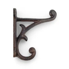 Rustic Cast Iron Double Wall Hook – Antique Vines Scroll Coat Towel Key Hanger