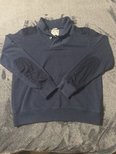 Iron And Resin Blue Long Sleeve Sweater Medium Made in USA Commando Look