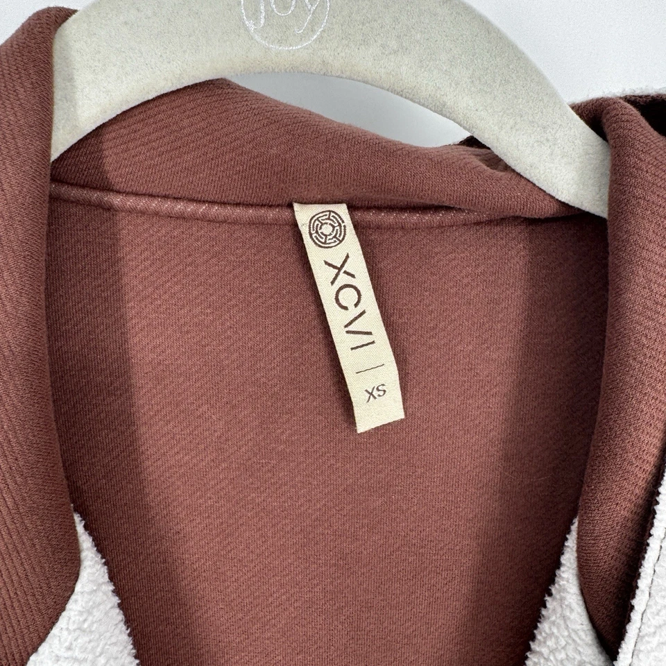XCVI jacket womens XS brown white arlo fleece oversized relaxed boho bohemian - Image 2 of 4