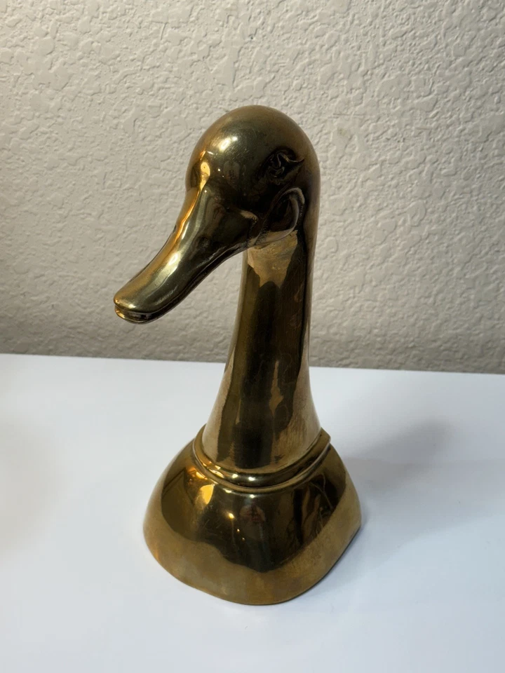 -W BELL & CO-Vintage MCM 实心黄铜鸭子书立/雕像 韩国制造“COOL” — 第 2/4 张图片