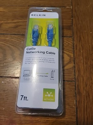 Belkin Cat 5e Networking Cable Blue 7ft New Sealed For Ethernet