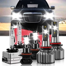 LED HID Headlight High Low+Fog Light Bulbs Kit For Chrysler 300 2006-2008 2009