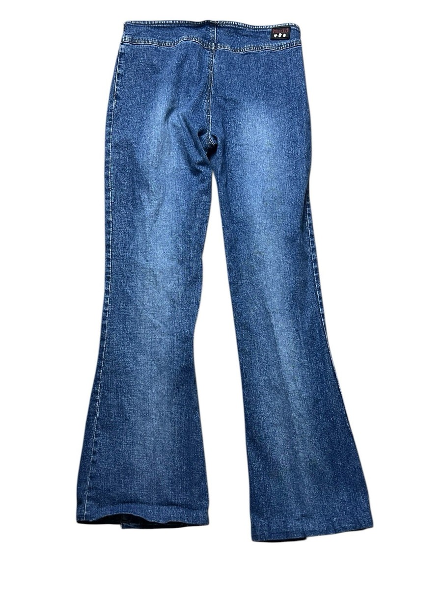 Y2K Mudd Low Rise Lace Up Flare Jeans Hip Hugger Size 11 Corset