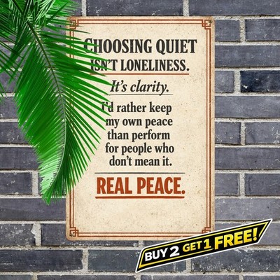 Sit Alone Inspirational Quote Wall Art Metal Wall Plaque 8x12