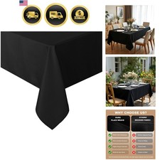Rectangle Tablecloth - 60 x 84 Inch - Stain and Wrinkle Resistant Washable Po...