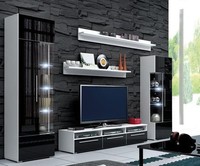Wohnwand Wandregale Komplett Wohnzimmer Tv-Lowboard Vitrine Set 5Tlg