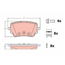 Satz Bremsbeläge Bremsklötze hinten für Mercedes GLB X247 id83518 Satz Bremsbeläge Bremsklötze hinten für Mercedes GLB X247 id83518