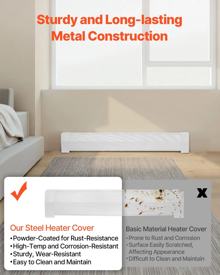 Чехлы для плинтуса VEVOR 4 фута стандарт серии Premium для спальни белые - Изображение 3 из 4