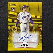 Roki Sasaki Autographed Yellow RC Rookie Stadium Club 2025 SCBA-RS Dodgers