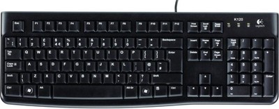 Logitech K120 Wired Keyboard - German Layout Black