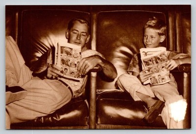 Alan & David Ladd Reading Comics 1957 Movie Set Postcard DKP 2006