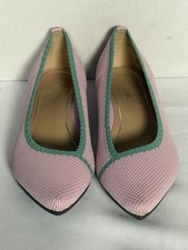 Vionic Dahlia Knit Pointed Toe Ballet Flats Pink Green Accents Womens Size 7