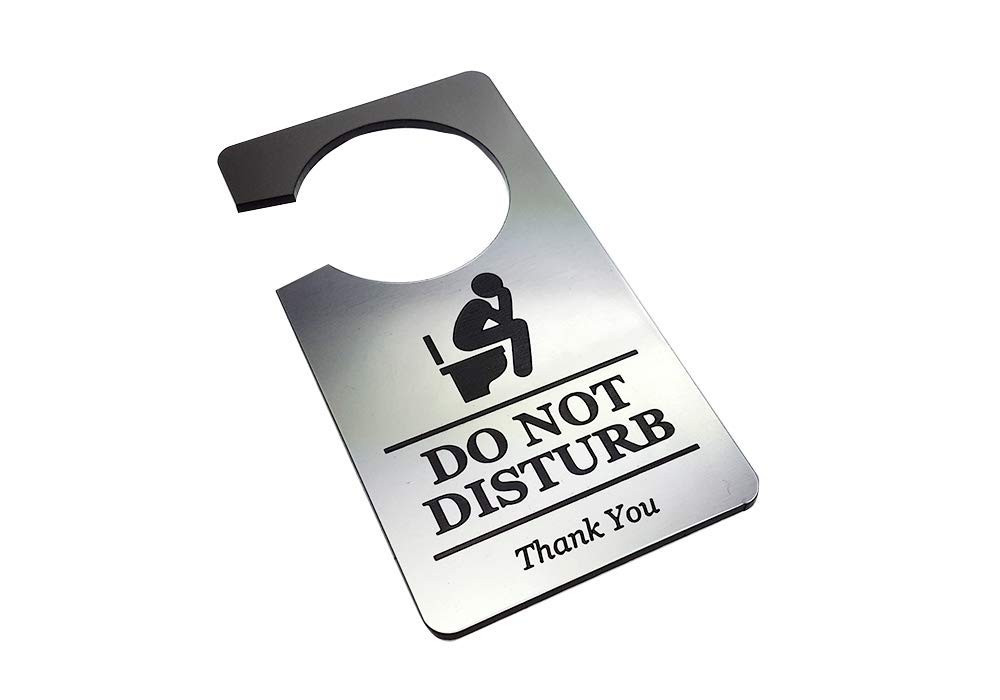On Loo Do Not Disturb Door Hanger Sign – Silver ACM 140mm x 90mm