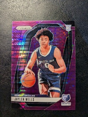 2024 Prizm Jaylen Wells #239 PURPLE PULSAR ROOKIE CARD #/35 Memphis Grizzlies 