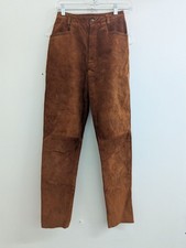 Vintage Brown Suede High-Waisted Pants By Lanai Size 4 Womens Slim Fit