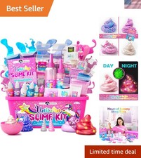 Unicorn Glow-in-The-Dark Slime Kit for Girls Ages 7  12, DIY Slime Making Set ...