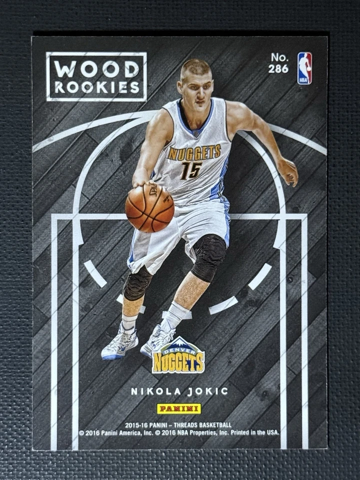 2015-16 Panini Threads NIKOLA JOKIC Wood Rookie RC #286 SSP Denver Nuggets - Image 2 of 4