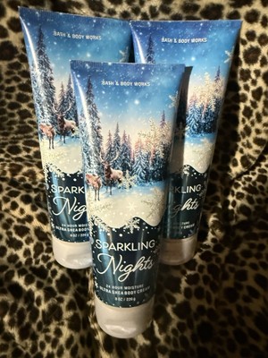 Bath & Body Works 3 X SPARKLING NIGHTS 8 Oz. ULTRA SHEA Body Creams - WOW!!