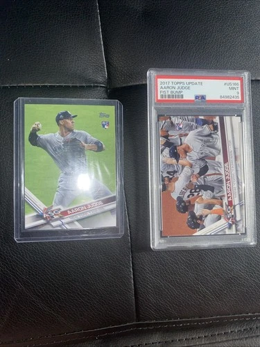 2017 Topps Update Aaron Judge Fist Bump PSA 9 & Aaron Judge Topps RC 166