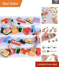 24 Pcs Non-Toxic Mini Erasers - Bright Musical Instruments for Kids' Learning