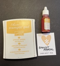Stampin Up Apricot Appeal Classic Linen Ink Pad  Over Half Full Ink Refill