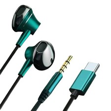 For HiFi Bass Stereo Earphones USB-C 3.5mm Wired Headphones
